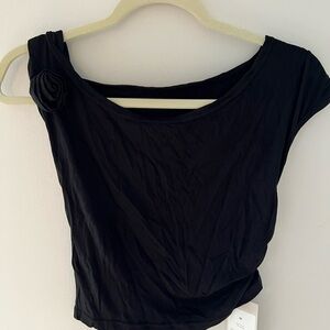 HALARA Black Women's Blouse with Floral Detail